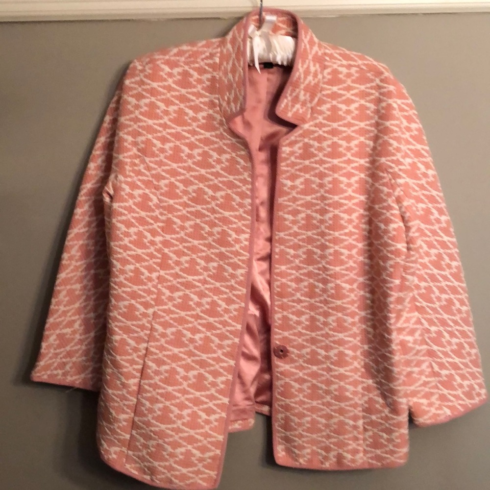 C Wonder fully lined jacquard 3/4 sleeve blazer